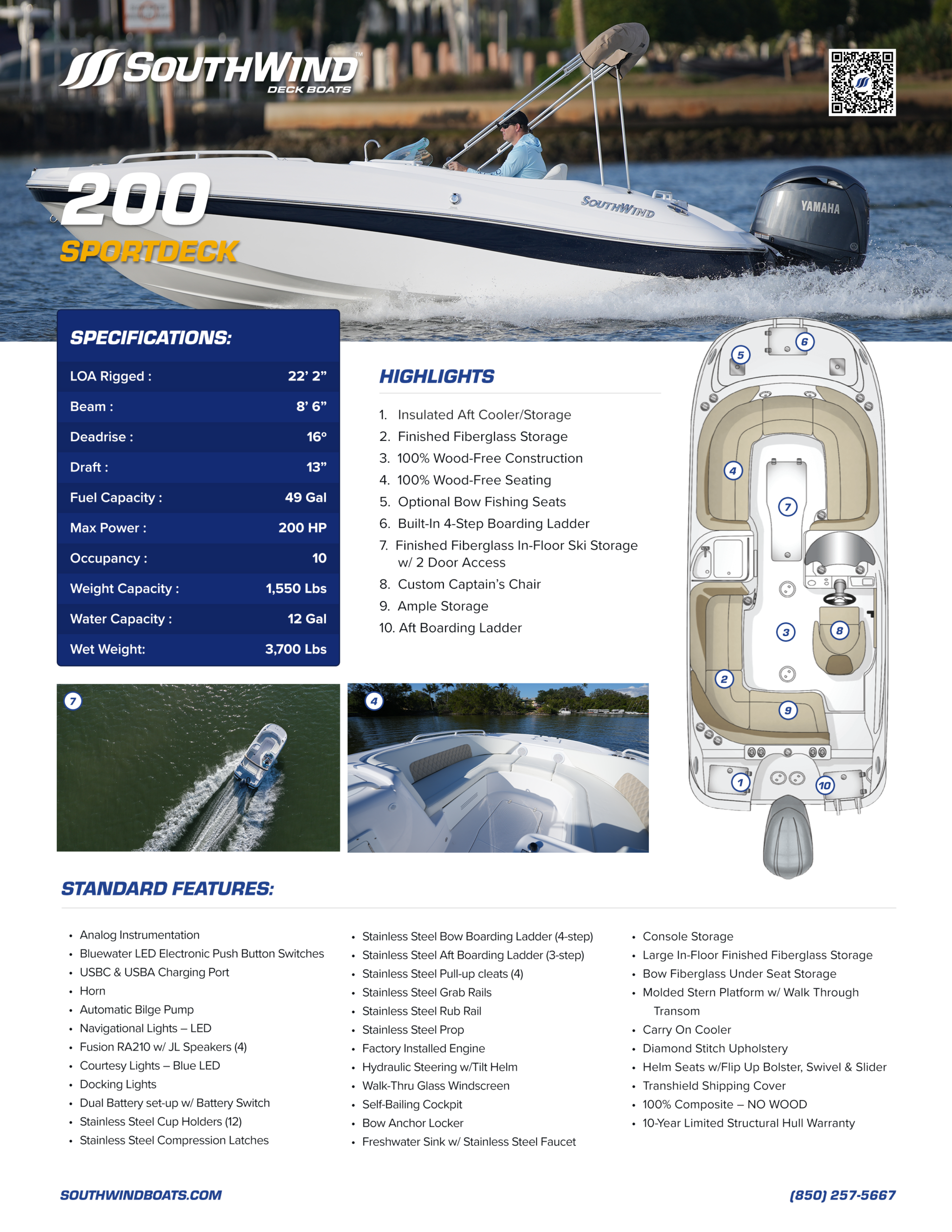 200 Sportdeck Spec Sheet